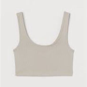 H&M light beige cotton crop